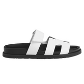 Hermes Chypre Slides / Sandals / Slippers White / Black